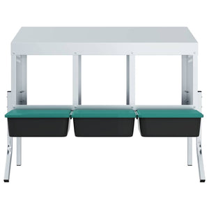 Nido per Galline a 3 Scomparti con Gambe in Acciaio Zincato