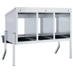 Nido per Galline a 3 Scomparti con Gambe in Acciaio Zincato