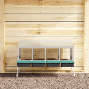 Nido per Polli 4 Scomparti con Gambe in Acciaio Zincato 4104897