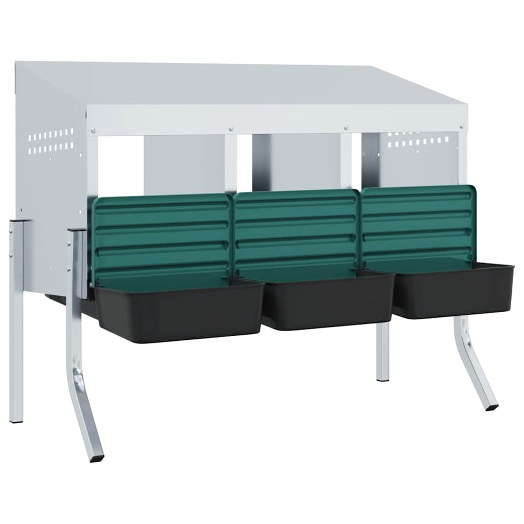 Nido per Polli 4 Scomparti con Gambe in Acciaio Zincato 4104897