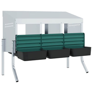 Nido per Polli 4 Scomparti con Gambe in Acciaio Zincato 4104897