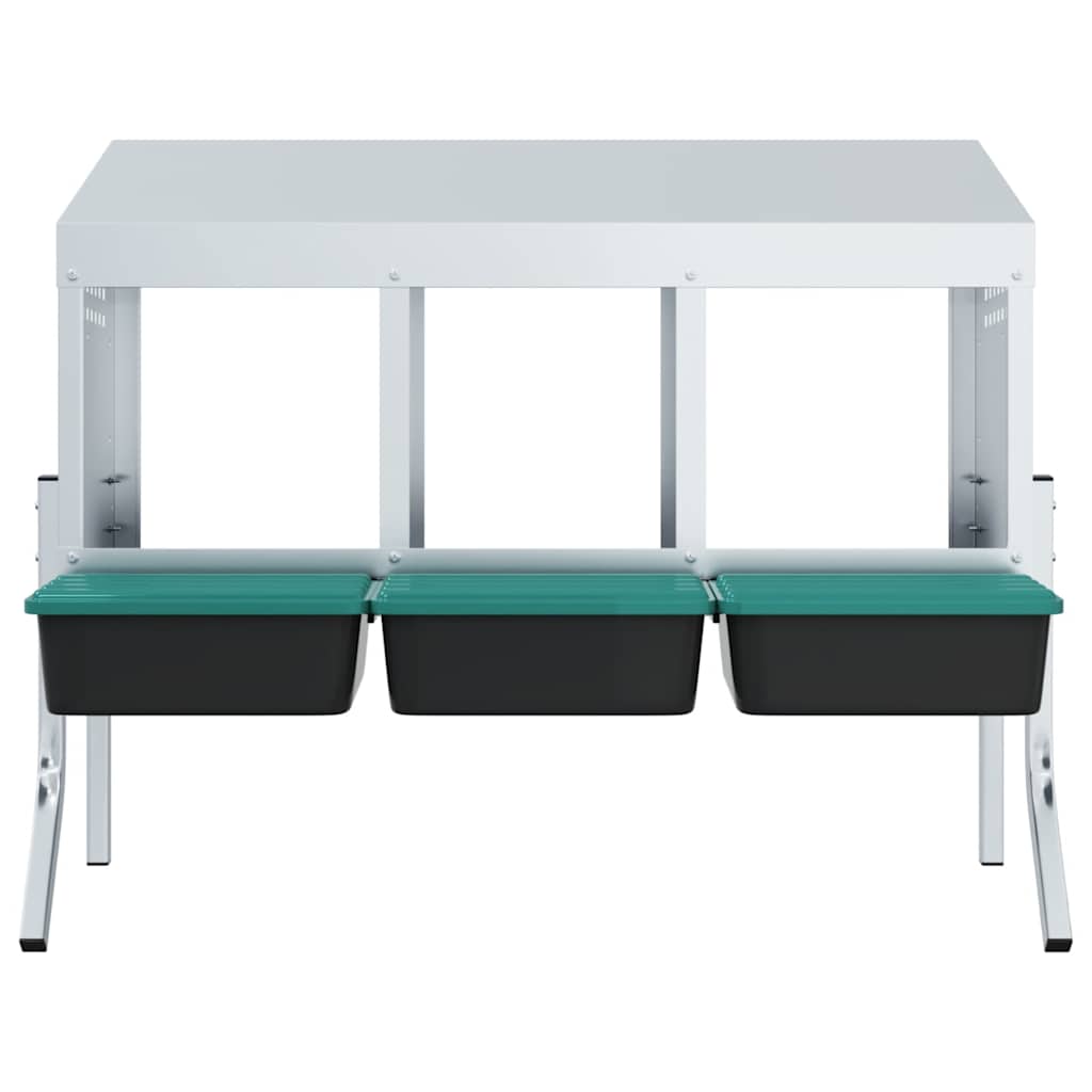 Nido per Polli 4 Scomparti con Gambe in Acciaio Zincato 4104897