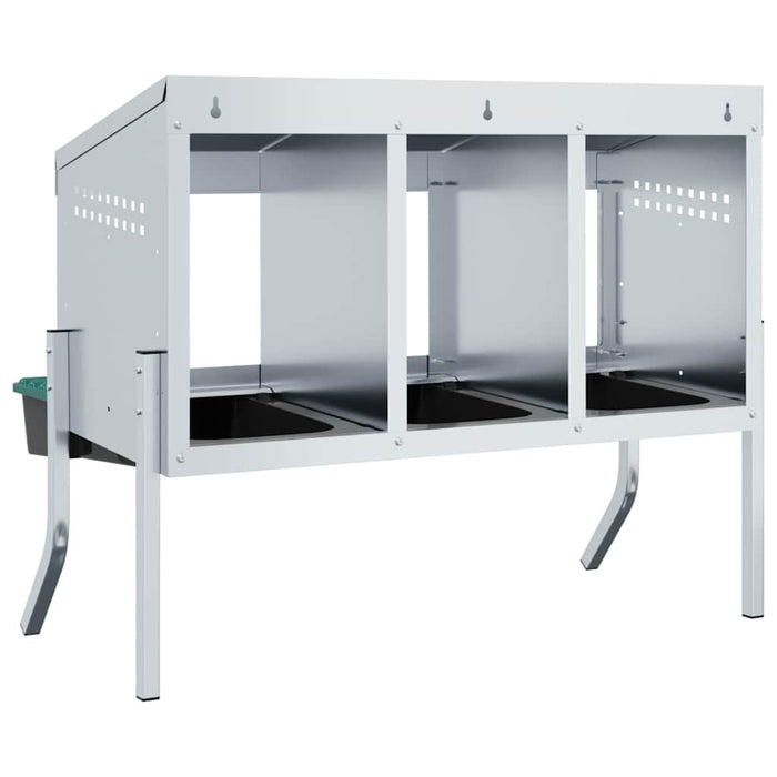 Nido per Polli 4 Scomparti con Gambe in Acciaio Zincato 4104897