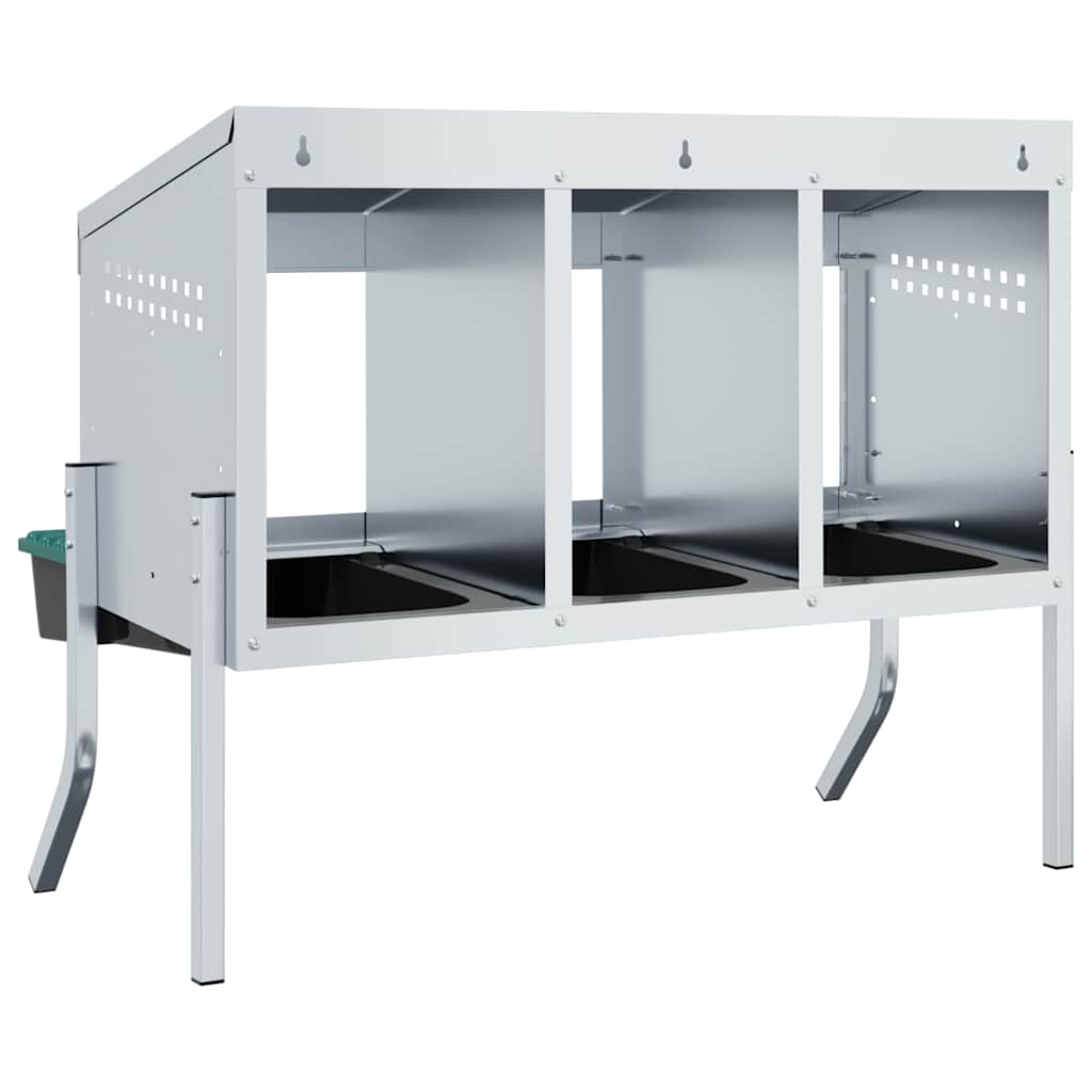 Nido per Galline a 4 Scomparti con Gambe in Acciaio Zincato