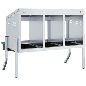 Nido per Galline a 4 Scomparti con Gambe in Acciaio Zincato