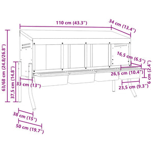 Nido per Polli 4 Scomparti con Gambe in Acciaio Zincato 4104897