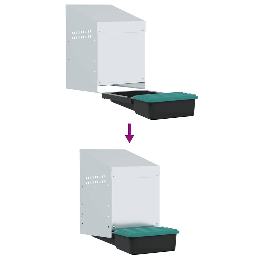 Nido per Polli 1 Scomparto A Parete in Acciaio Zincato 4104898