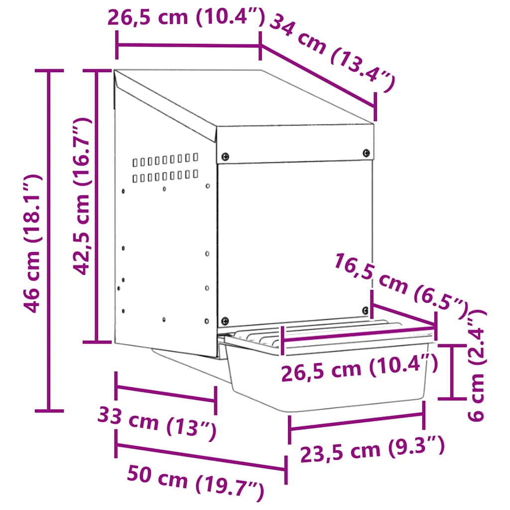 Nido per Polli 1 Scomparto A Parete in Acciaio Zincato 4104898