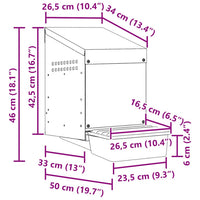 Nido per Polli 1 Scomparto A Parete in Acciaio Zincato 4104898