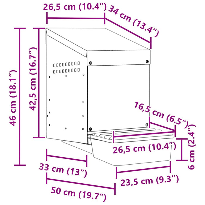 Nido per Polli 1 Scomparto A Parete in Acciaio Zincato 4104898