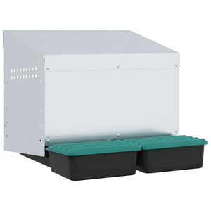 Nido per Polli 2 Scomparti A Parete in Acciaio Zincato 4104899