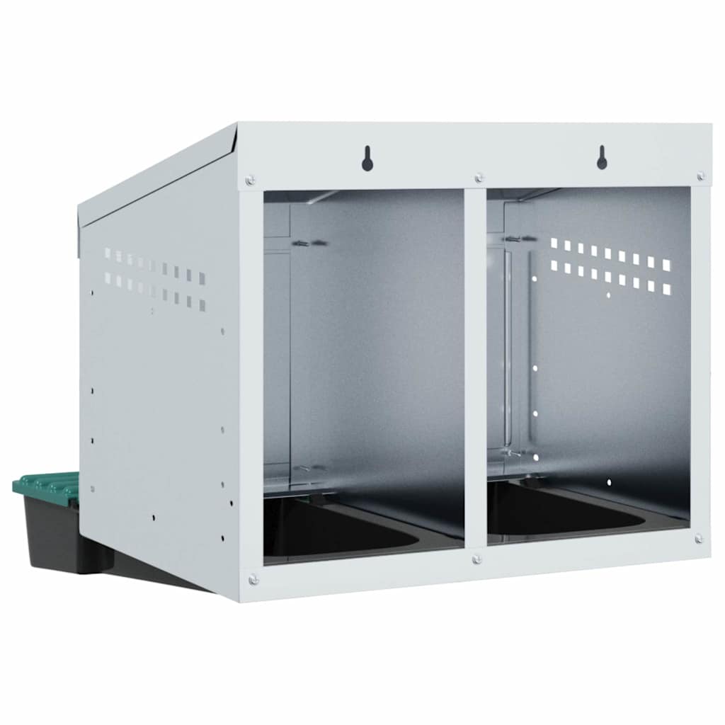 Nido per Polli 2 Scomparti A Parete in Acciaio Zincato 4104899