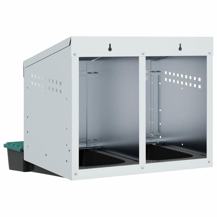 Nido per Polli 2 Scomparti A Parete in Acciaio Zincato 4104899