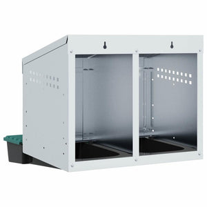 vidaXL Nido per Galline a 2 Scomparti da Parete in Acciaio Zincato