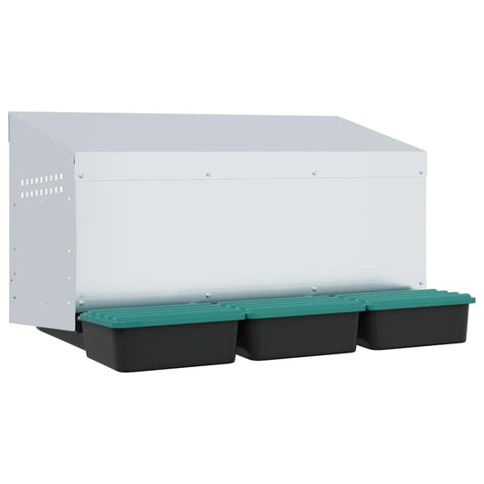 Nido per Polli 3 Scomparti A Parete in Acciaio Zincato 4104900