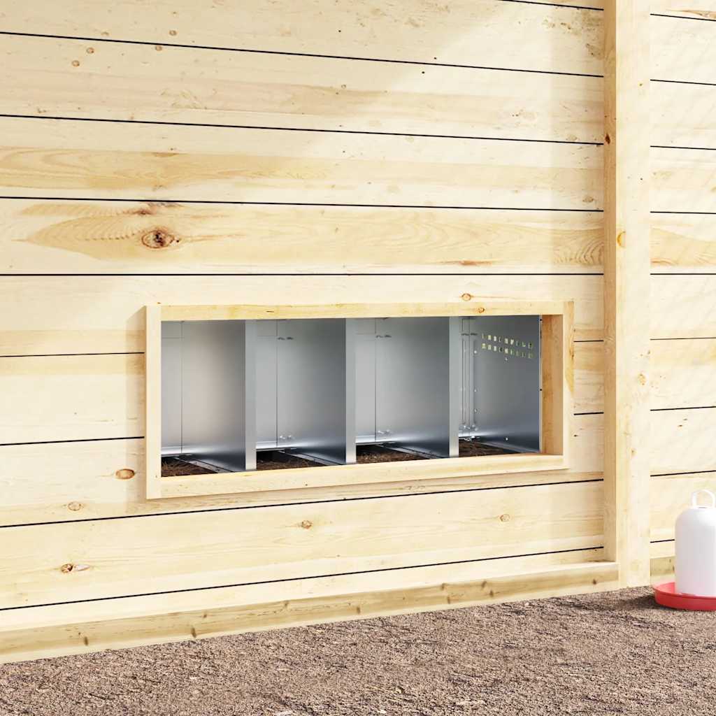 vidaXL Nido per Galline a 4 Scomparti da Parete in Acciaio Zincato