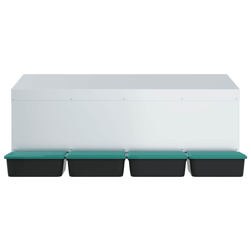 vidaXL Nido per Galline a 4 Scomparti da Parete in Acciaio Zincato