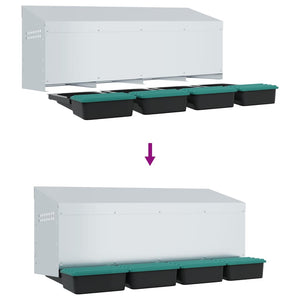 Nido per Polli 4 Scomparti A Parete in Acciaio Zincato 4104901