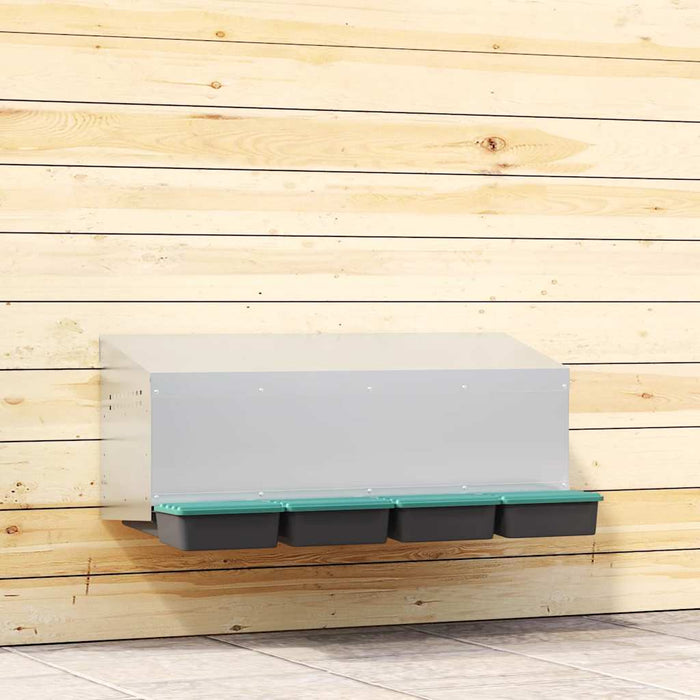 Nido per Polli 4 Scomparti A Parete in Acciaio Zincato 4104901