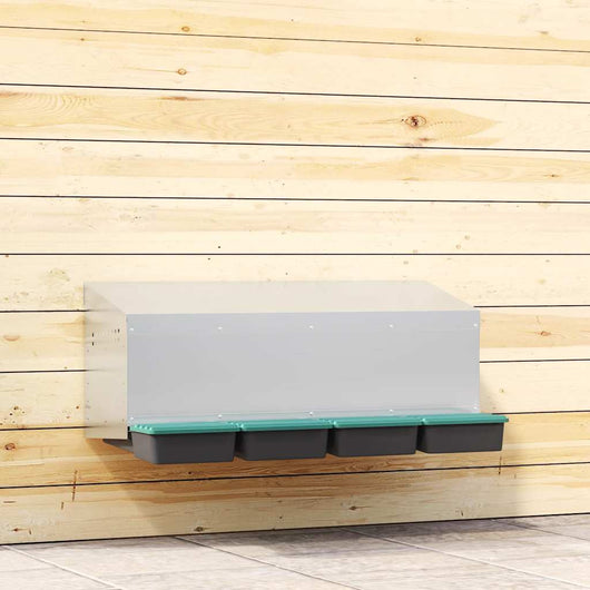 vidaXL Nido per Galline a 4 Scomparti da Parete in Acciaio Zincato