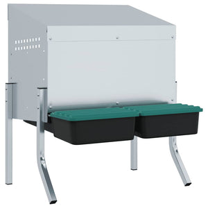 Nido per Polli 2 Scomparti con Gambe in Acciaio Zincato 4104903