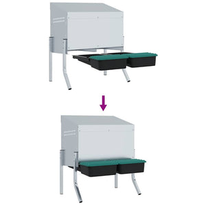 Nido per Polli 2 Scomparti con Gambe in Acciaio Zincato 4104903