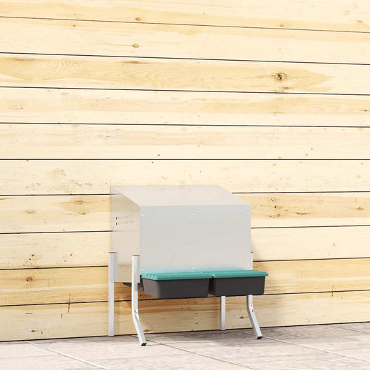 Nido per Polli 2 Scomparti con Gambe in Acciaio Zincato 4104903