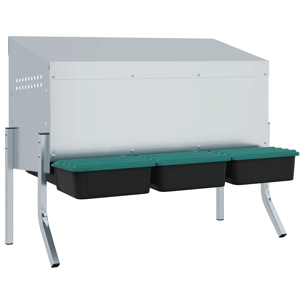 Nido per Polli 3 Scomparti con Gambe in Acciaio Zincato 4104904