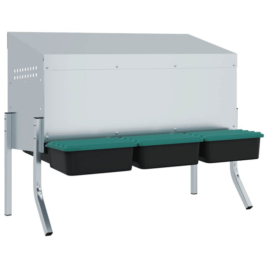 Nido per Polli 3 Scomparti con Gambe in Acciaio Zincato 4104904