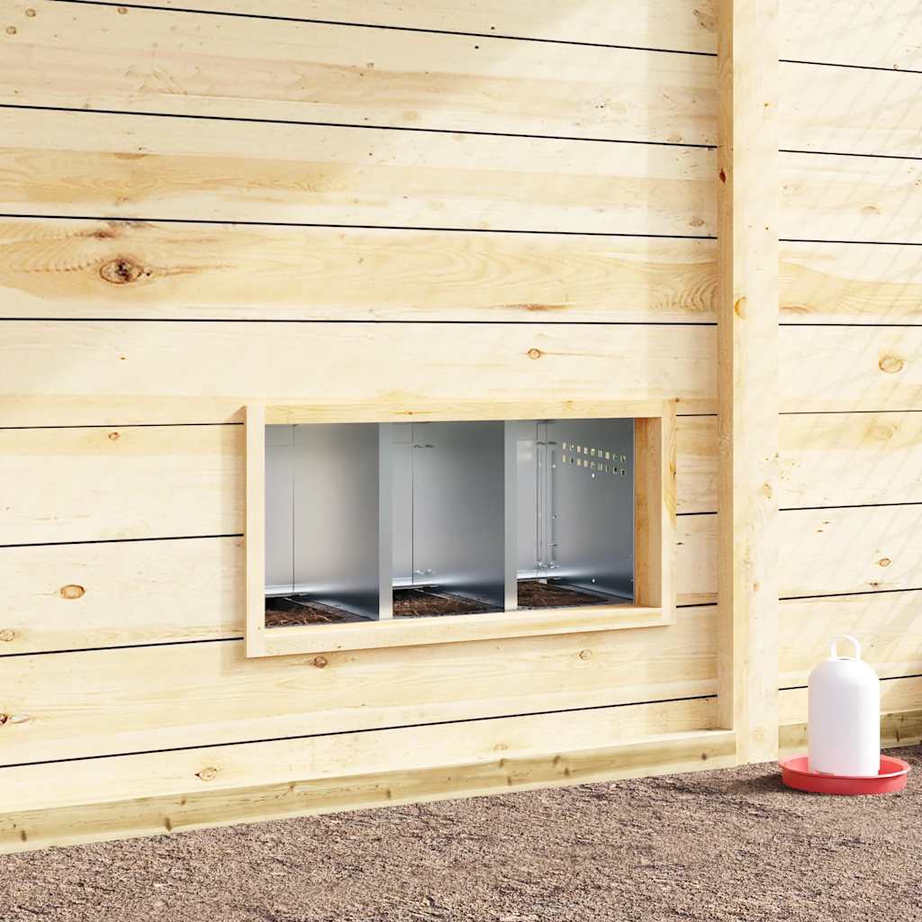 Nido per Galline a 3 Scomparti con Gambe in Acciaio Zincato