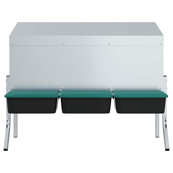 Nido per Polli 3 Scomparti con Gambe in Acciaio Zincato 4104904