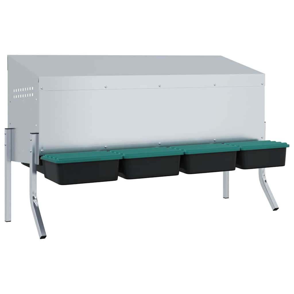 Nido per Polli 4 Scomparti con Gambe in Acciaio Zincato 4104905
