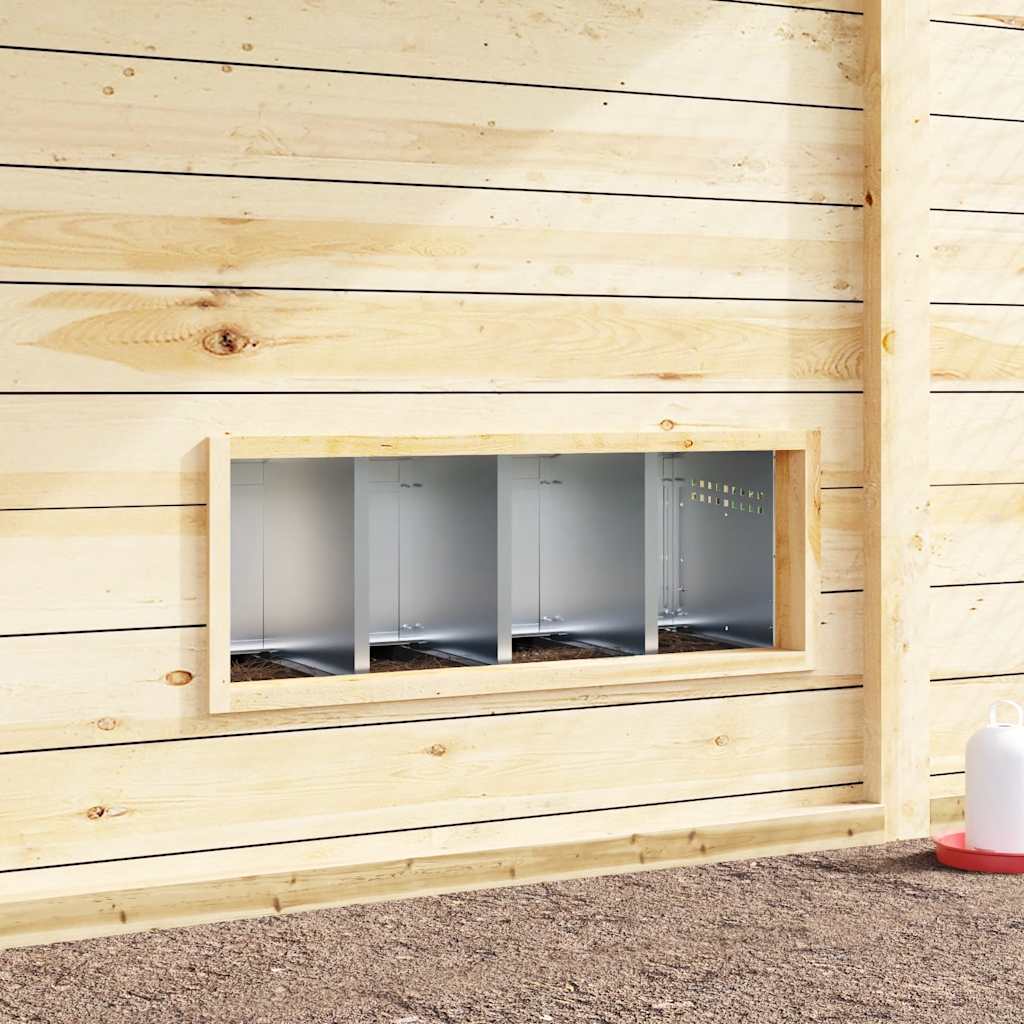 Nido per Galline a 4 Scomparti con Gambe in Acciaio Zincato