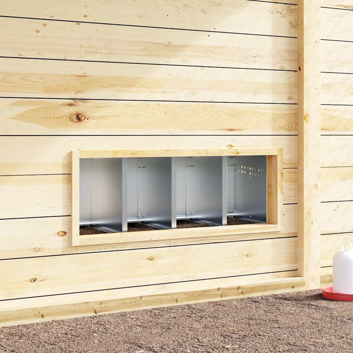 Nido per Galline a 4 Scomparti con Gambe in Acciaio Zincato