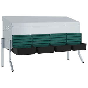 Nido per Galline a 4 Scomparti con Gambe in Acciaio Zincato