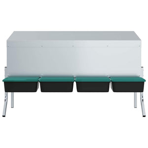 Nido per Galline a 4 Scomparti con Gambe in Acciaio Zincato