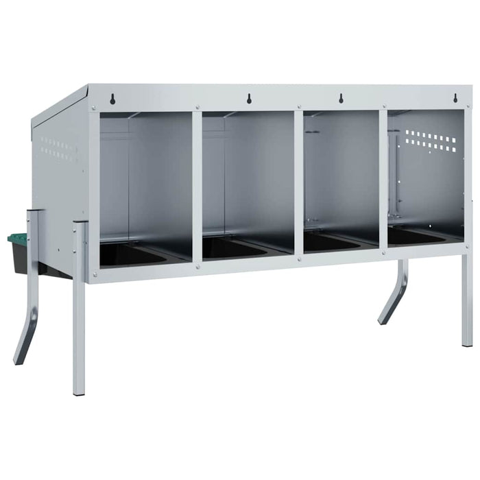 Nido per Polli 4 Scomparti con Gambe in Acciaio Zincato 4104905