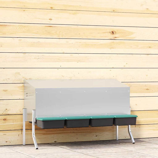 Nido per Polli 4 Scomparti con Gambe in Acciaio Zincato 4104905