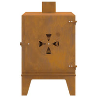 Stufa da Campeggio 35x50x60 cm in Acciaio Corten 859841