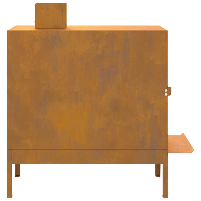 Stufa da Campeggio 35x50x60 cm in Acciaio Corten 859841