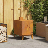 vidaXL Stufa da Campeggio 35x50x60 cm in Acciaio Corten