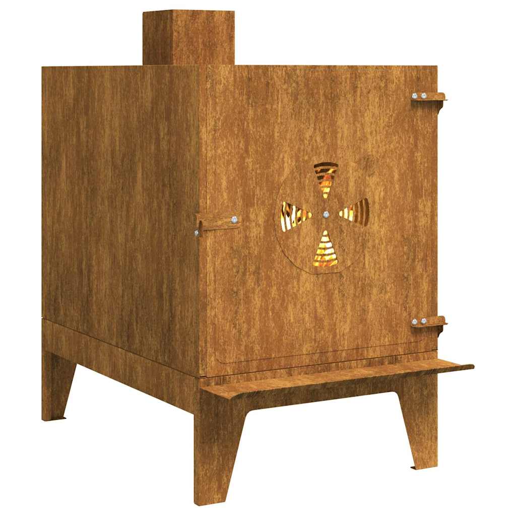 Stufa da Campeggio 35x50x60 cm in Acciaio Corten 859841