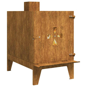 Stufa da Campeggio 35x50x60 cm in Acciaio Corten 859841