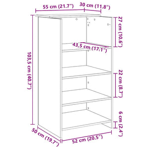vidaXL Banco Reception Grigio Cemento 55x50x103,5 cm Legno Multistrato