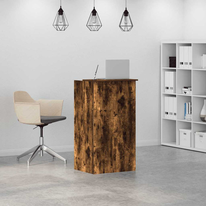 vidaXL Banco Reception Rovere Fumo 55x50x103,5 cm in Legno Multistrato