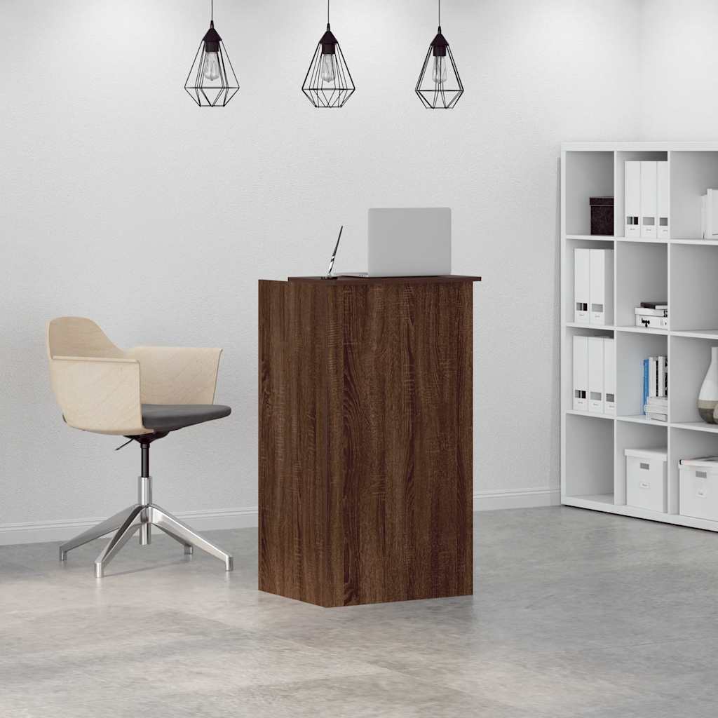 vidaXL Banco Reception Rovere Marrone 55x50x103,5 cm Legno Multistrato