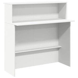 Scrivania per Reception Bianca 100x50x103,5 cm in Legno Massello 859024