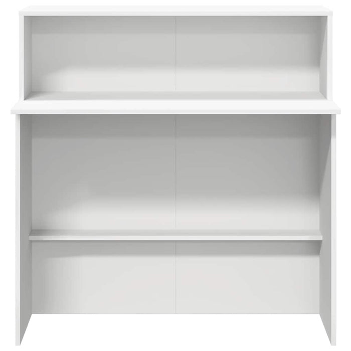 Scrivania per Reception Bianca 100x50x103,5 cm in Legno Massello 859024