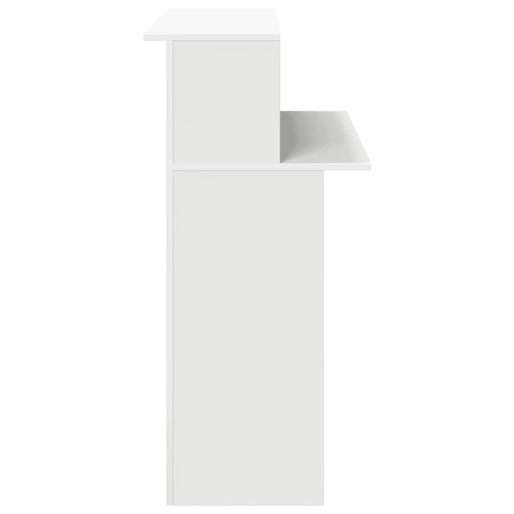 Scrivania per Reception Bianca 100x50x103,5 cm in Legno Massello 859024