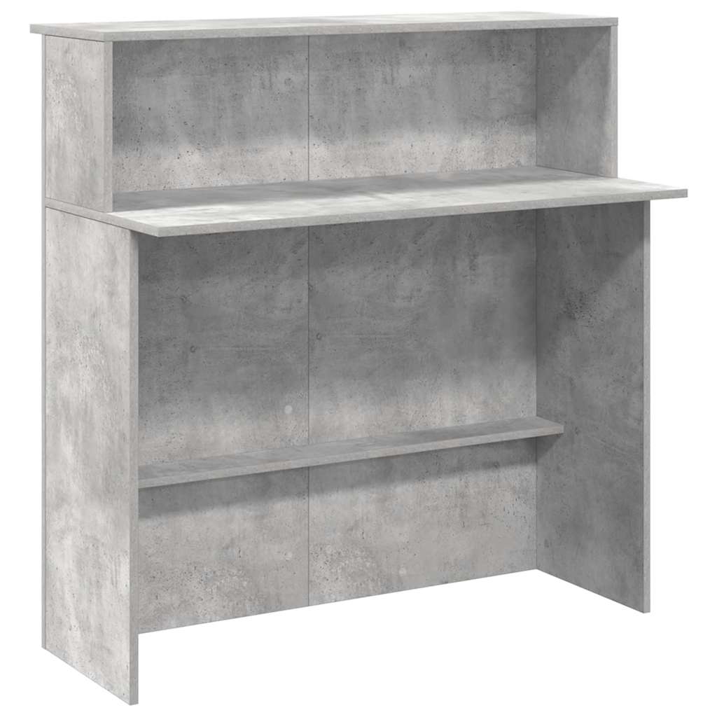 Banco Reception Grigio Cemento 100x50x103,5cm Legno Multistrato